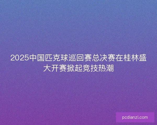 2025中国匹克球巡回赛总决赛在桂林盛大开赛掀起竞技热潮