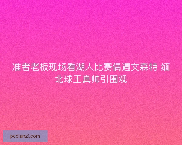 准者老板现场看湖人比赛偶遇文森特 缅北球王真帅引围观